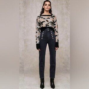 Marissa Webb High Rise Straight Leg Jeans Black NWOT Women's Size 23 0